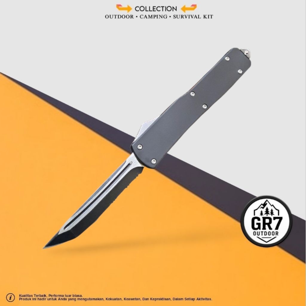 Peralatan Survival / Berburu Pisau Survival Microtech Blacked Outdoor EDC / Survival Kit