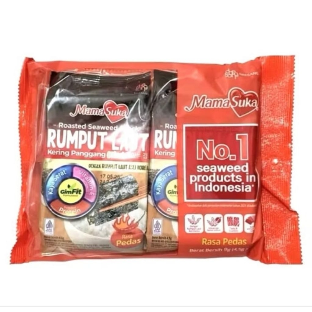 

Mama Suka Nori Rumput Laut Panggang Spicy 2 x 4.5 gr