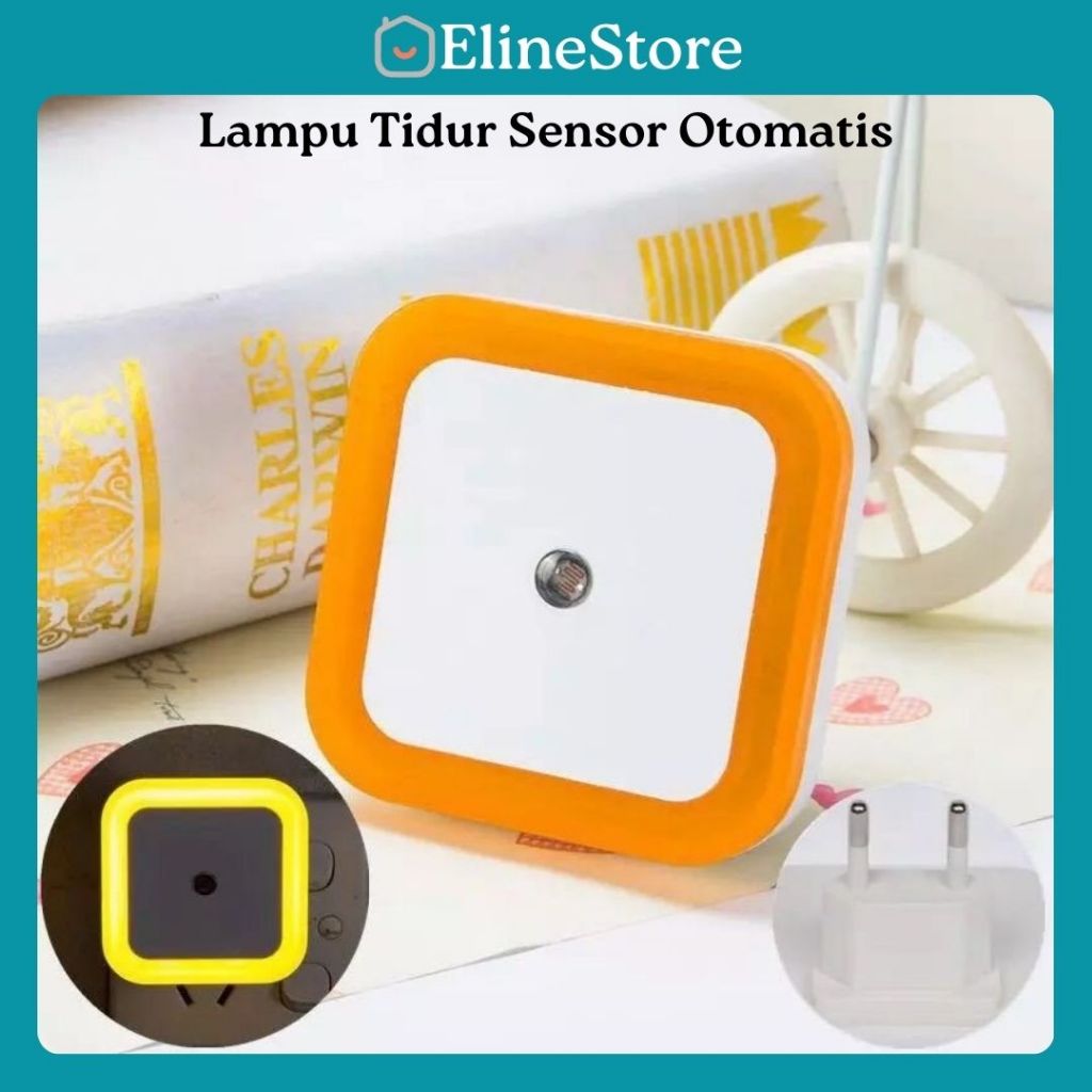 Lampu Tidur Mini Hias KOTAK LED Otomatis Sensor Cahaya Lampu Tidur LED Otomatis Sensor Cahaya