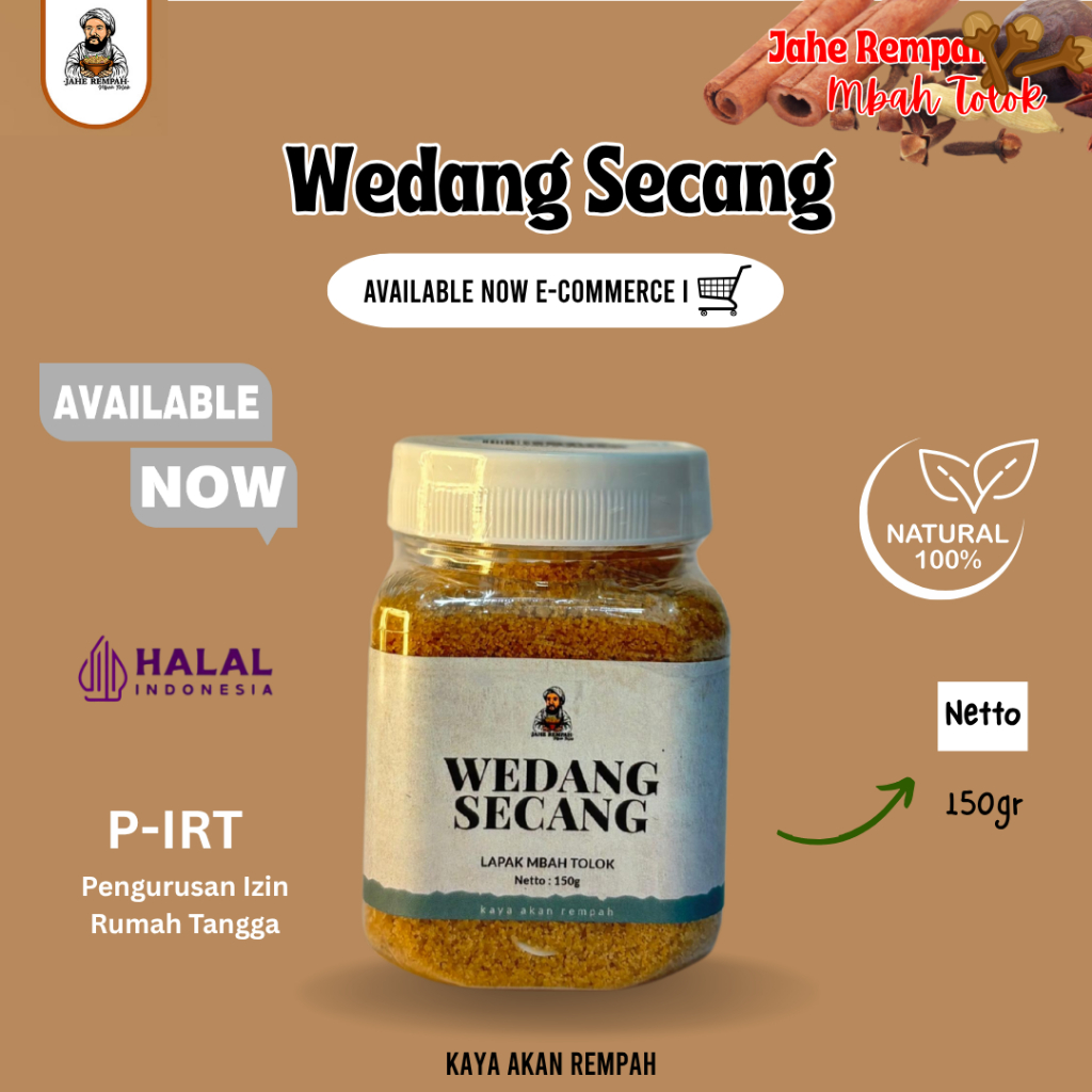 

Wedang Jahe Secang Instan Mbah Tolok – Hangat Alami, Bantu Redakan Peradangan Sendi & Otot