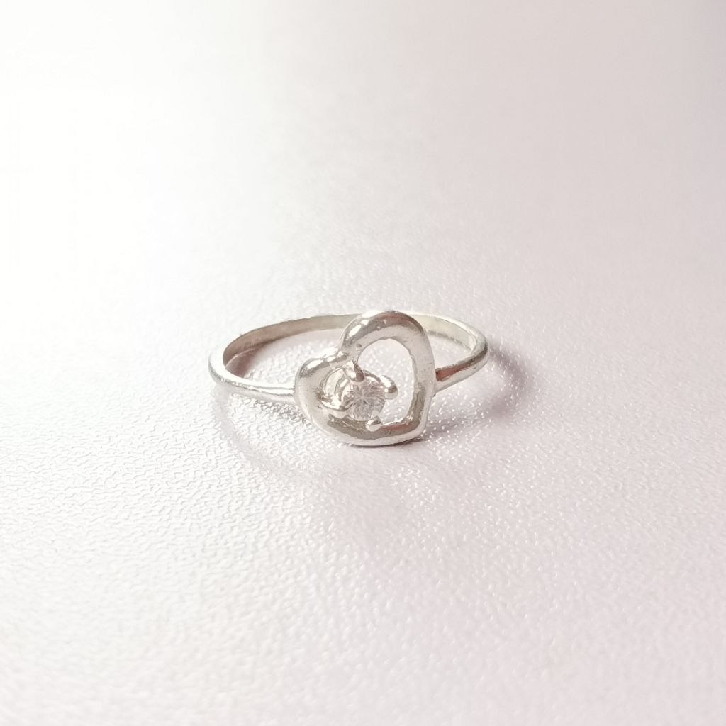 Cincin Wanita Model Love Perak Asli Silver 925 Lapis Emas Putih/Cincin Wanita Dewasa Cincin Terbaru