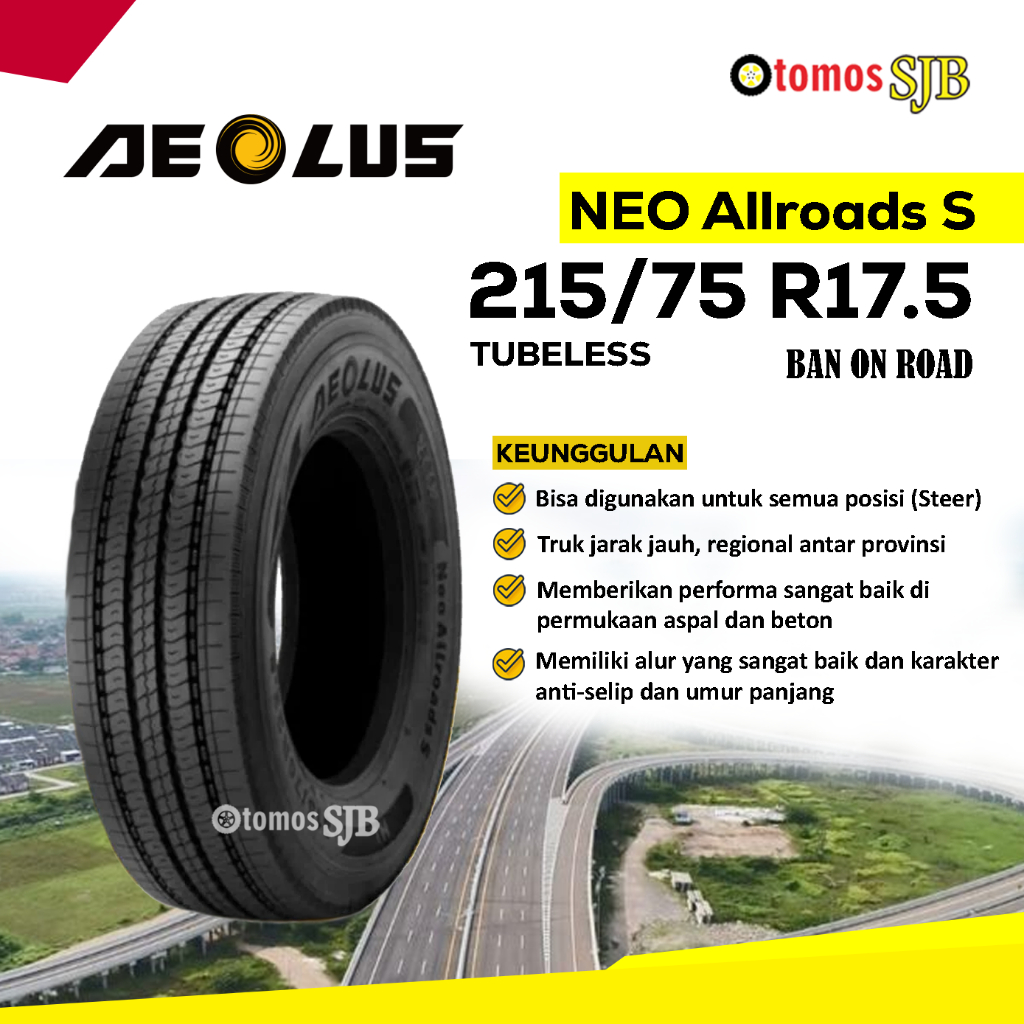 Ban Truk Tubeless Aeolus 215/75 R17.5 Tubeless Neo Allroads Ban Kawat (215/75 R17.5 Tubeless )