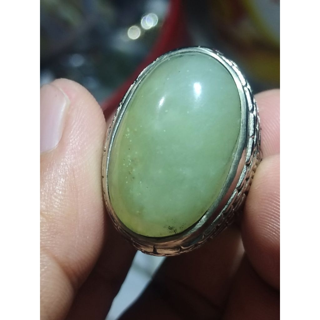 batu cincin giok hijau