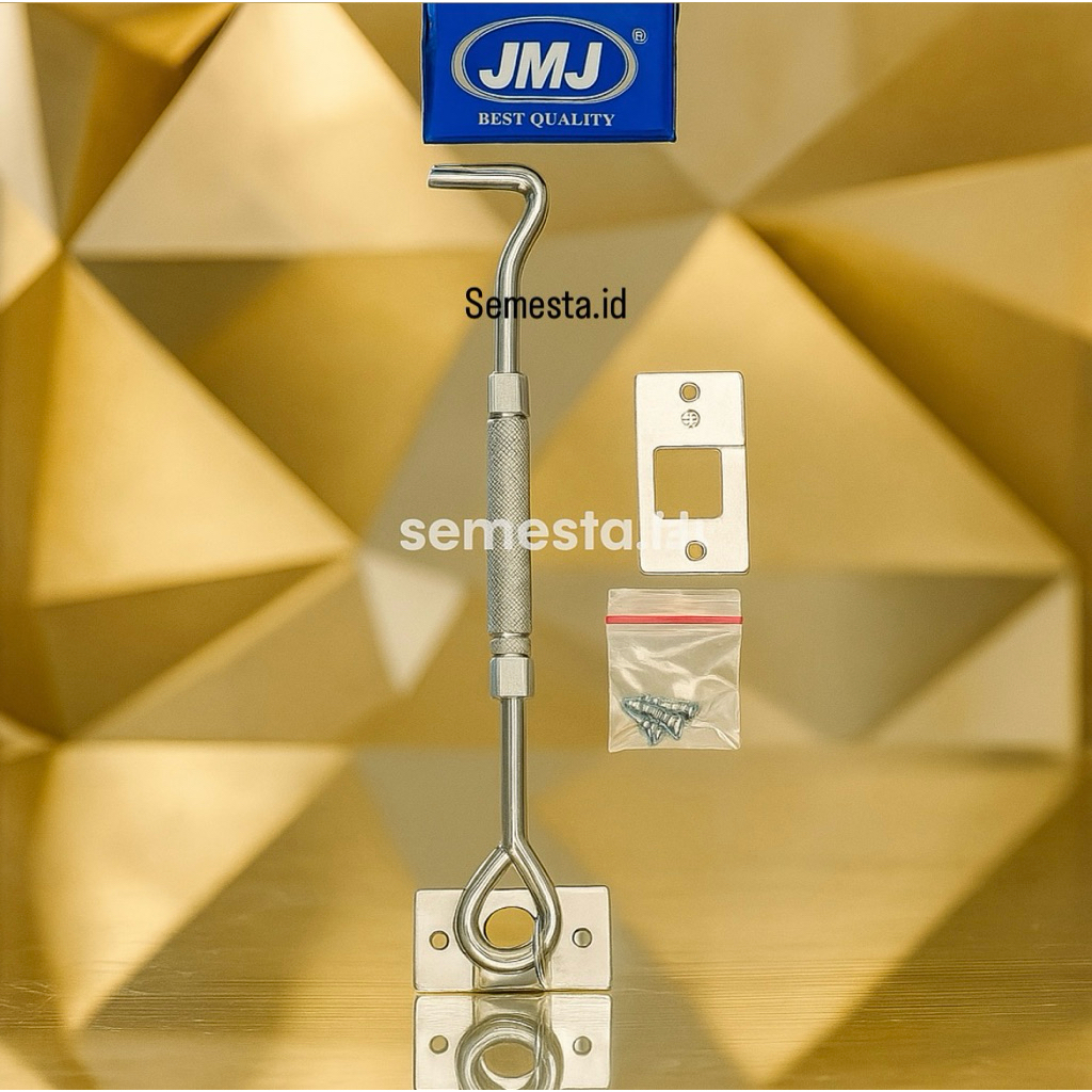 Hak Angin Segi 8” JMJ Silver Cutter | Hak Minimalis Segi | Hak Angin Penahan Jendela | Window Hook 8