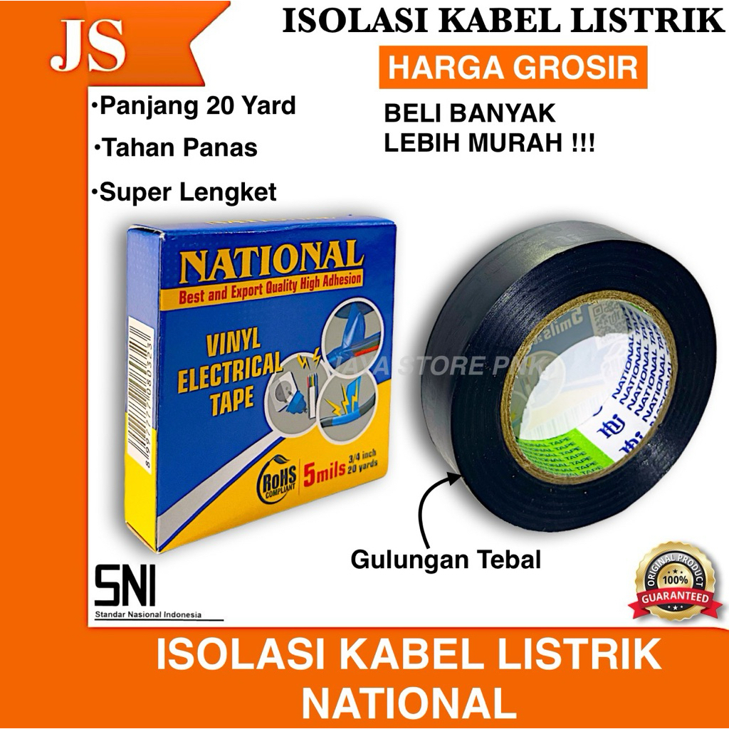 Isolasi Kabel Listrik National Tahan Panas Isolasi National Lakban Kabel