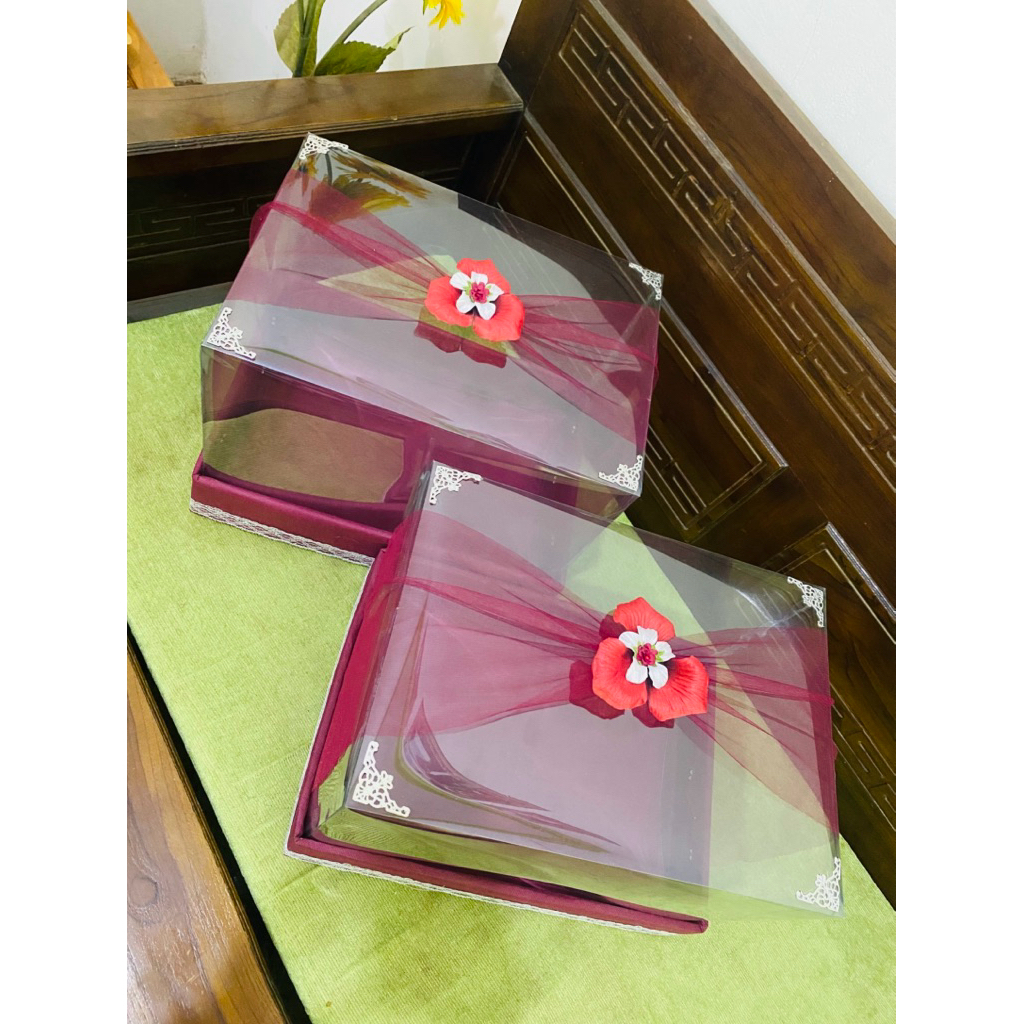 

kotak seserahan satuan mika tinggi / box hantaran homemade