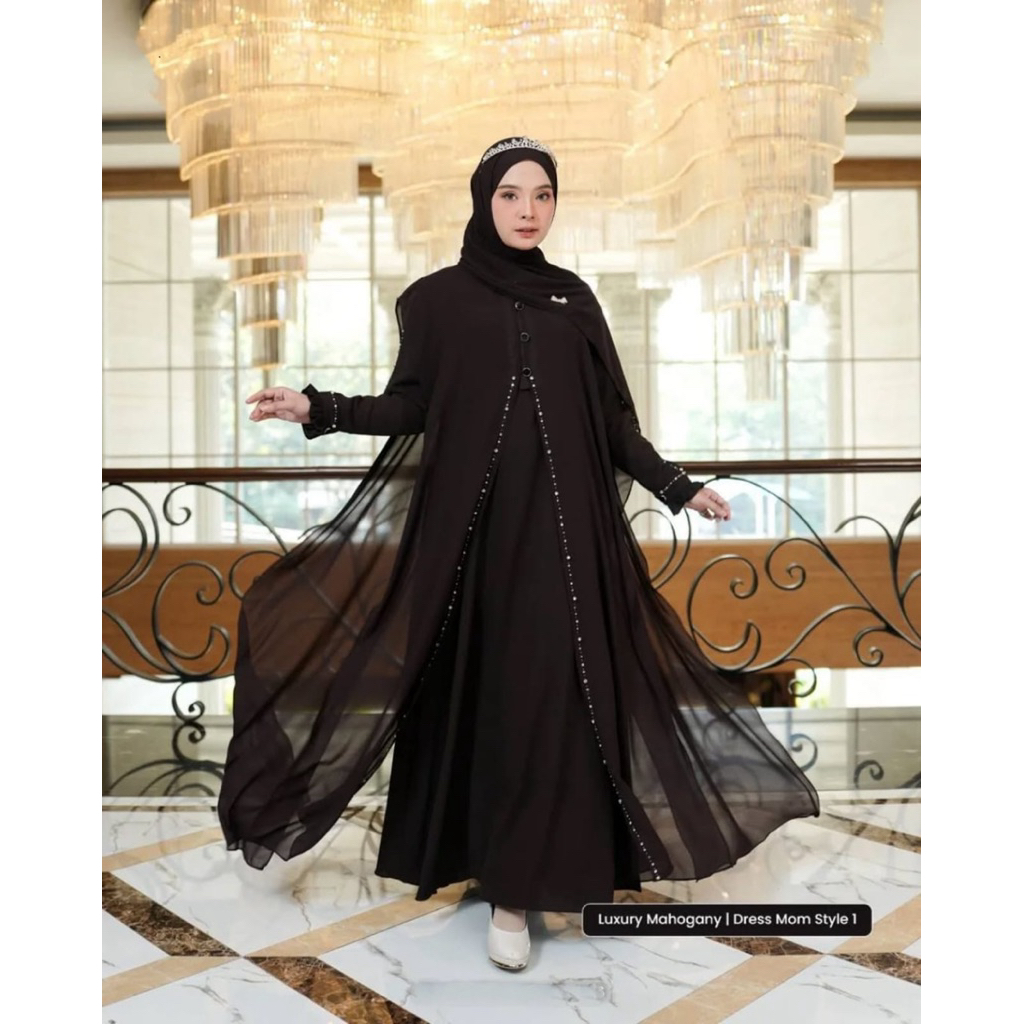 Shafira ABAYA gamis wanita kurung terbaru gamis aouter menyatu bahan ceruty BABY DOLL MIX payet gami