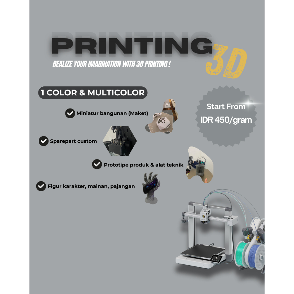 Jasa Print 3D Murah Berkualitas – Cetak Prototype, Souvenir, Produk Custom, dan Maket