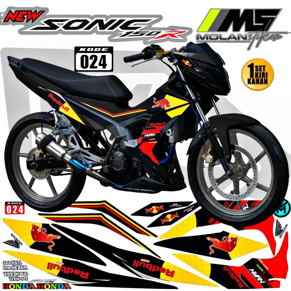 Decal Sticker Striping Variasi Honda Sonic 150 R Moto Gp Racing New Honda Sonic 150 R Lis Sonic 150 