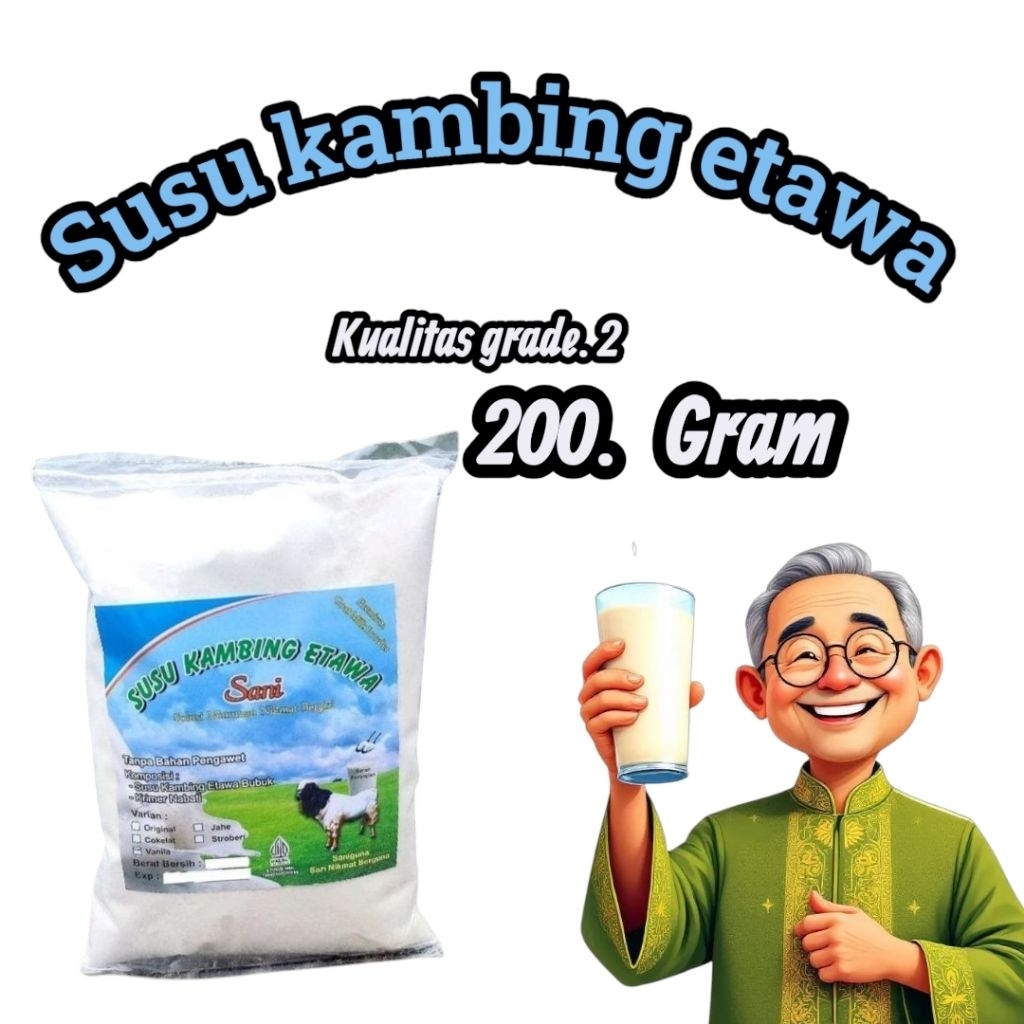 

susu kambing etawa bubuk grade 2 isi 200gram