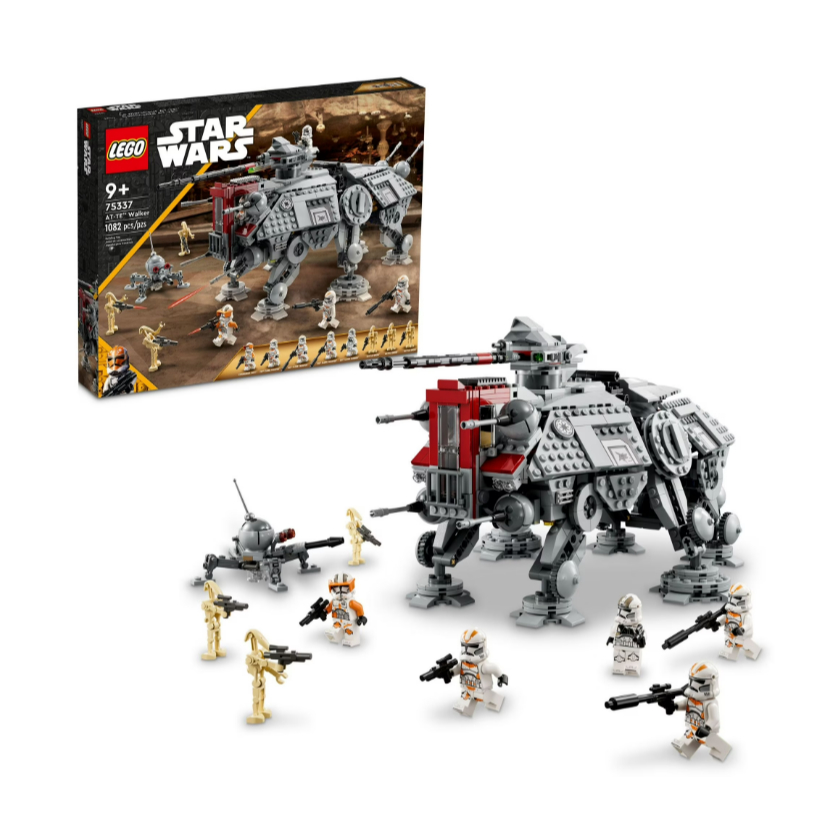 LEGO Star Wars AT-TE Walker 75337 Poseable Toy, Revenge of the Sith Set, Gift for Kids with 3 212th 