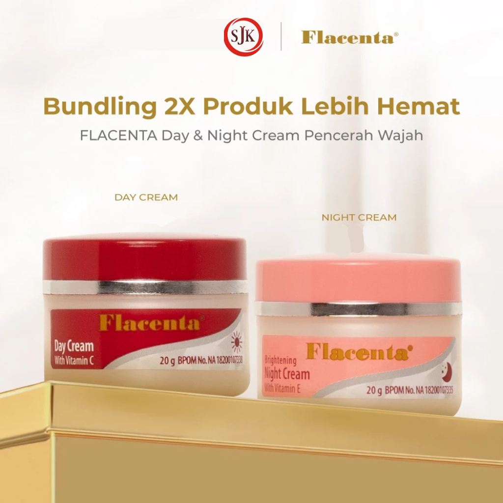Flacenta Brightening Cream Day & Night - Flacenta Cream Pencerah Wajah 20gr