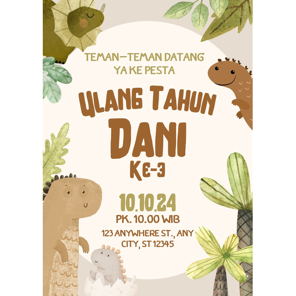 undangan digital / undangan ulang tahun anak free custom