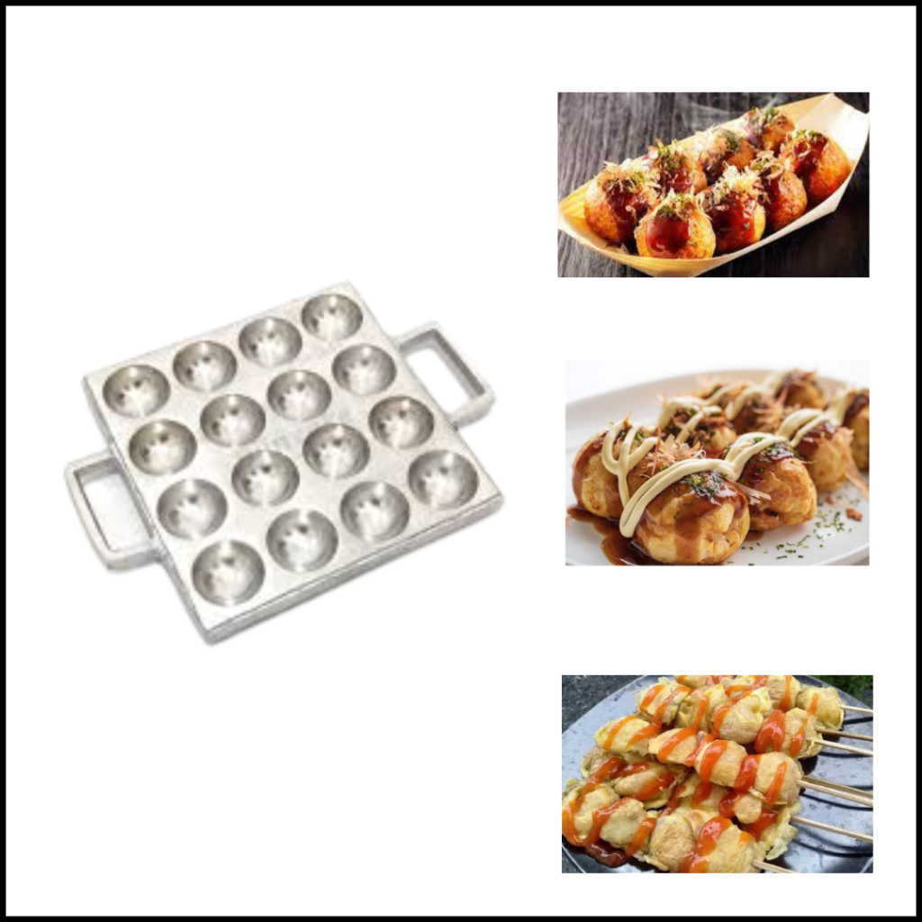 Cetakan Kue Takoyaki Telur Congkel 16 Lubang Anti Lengket