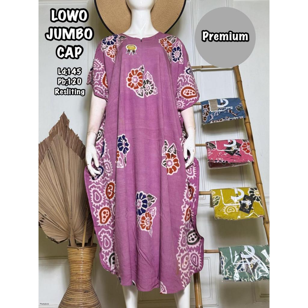 Daster Jumbo Lowo Cap Gradasi Premium Busui Resleting Depan Batik Pekalongan