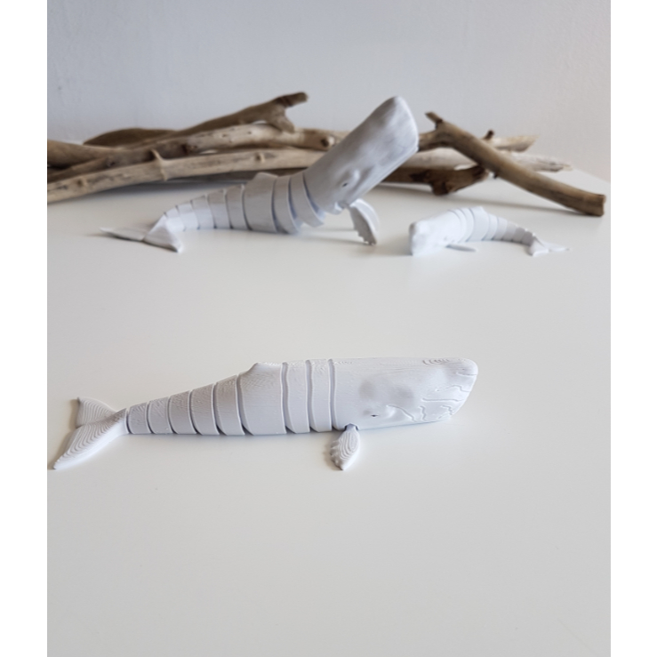 Cuero Mainan Paus Sperma Whale Artikulasi 13cm Plastik Dimainkan di Air Anak Edukasi