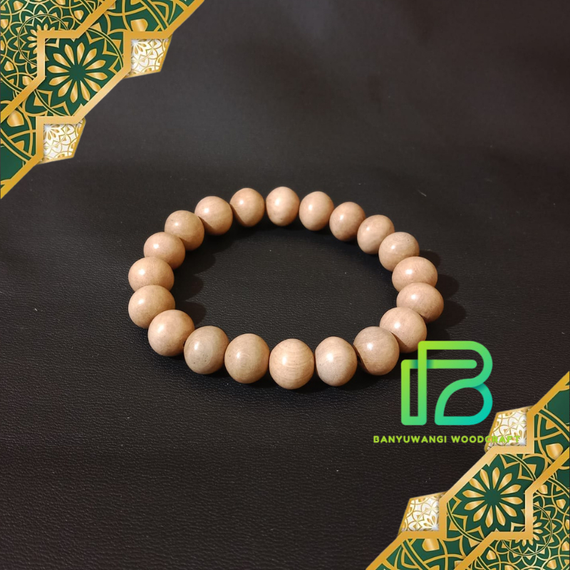 Gelang kayu dewandaru asli 10mm tali karet elastis