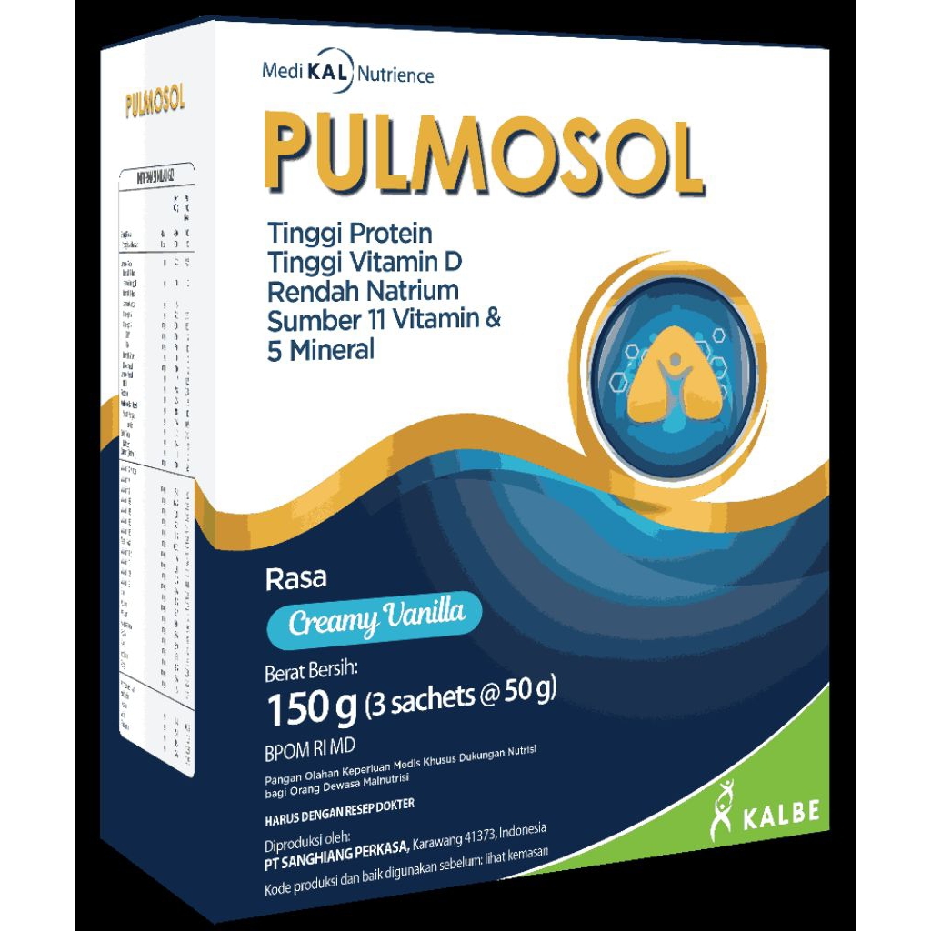 

Susu Untuk Pernafasan Pulmosol 150 gram. Vanila