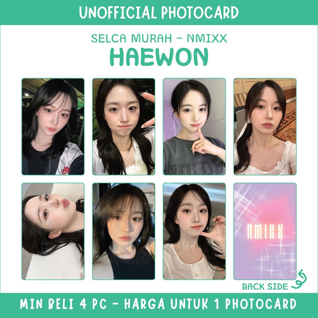 MIN. ORDER 4PC - UNOFFICIAL PHOTOCARD NMIXX - HAEWON