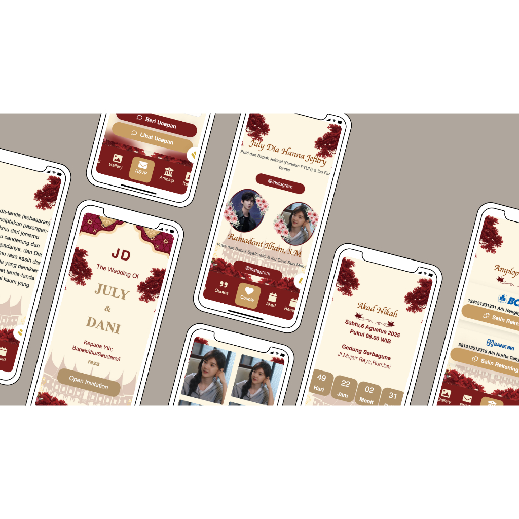 PROMO Undangan Digital Murah | Undangan Pernikahan Elegan - "Minang Maroon Theme"
