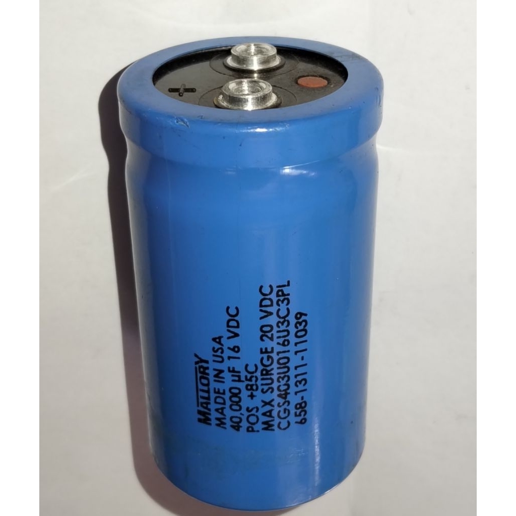 ELCO 16VDC 40.000UF T 8CM D 4.5CM BEKAS