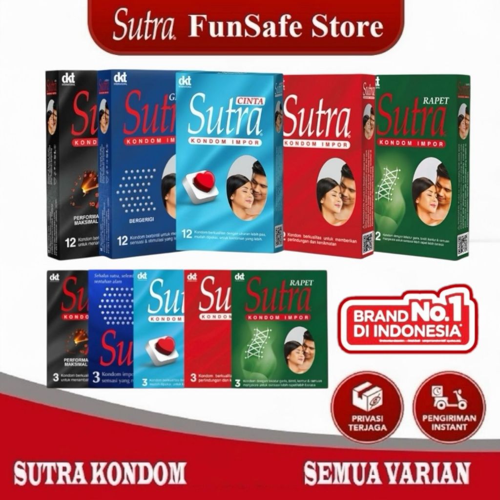 PRIVASI 100% AMAN Kondom SUTRA Kualitas Impor Polos Gerigi Super Tipis Ultra Lembut All Series