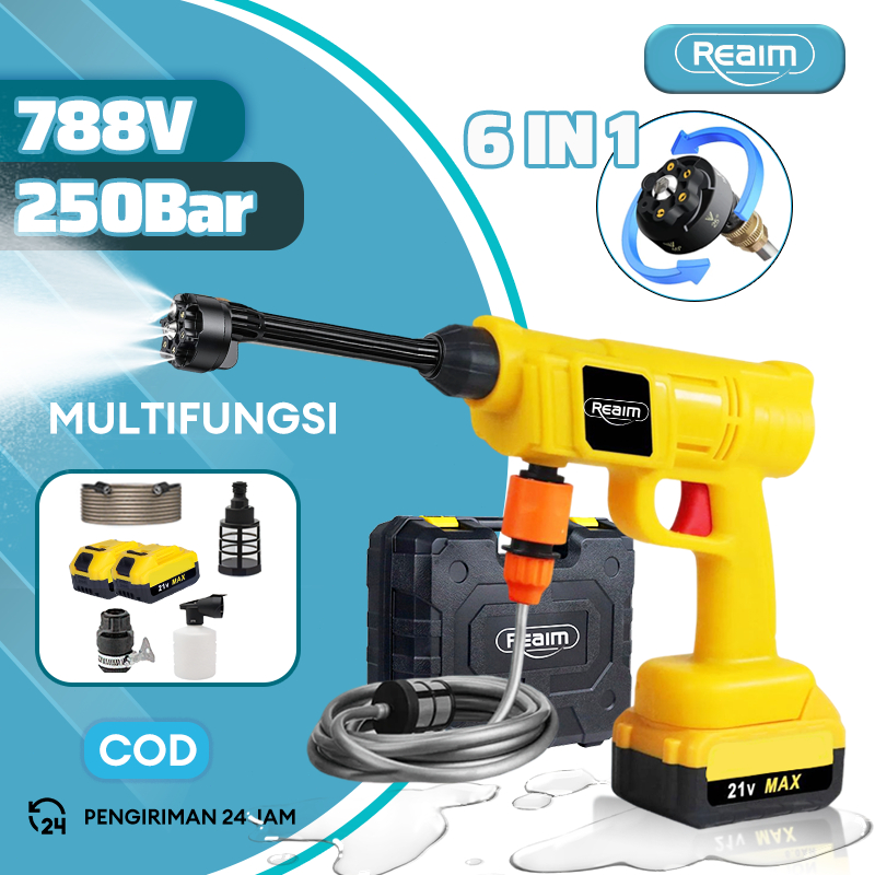 REAIM Jet Cleaner788V 250Bar Mesin Cuci Steam Mobil dan Motor Baterai  / Alat steam cuci motor & mob
