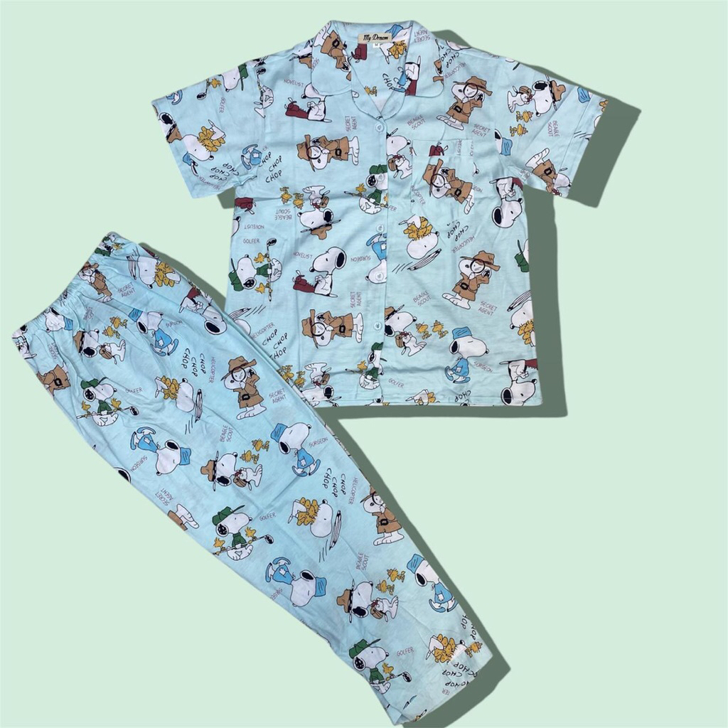 [BEST SELLER]My Dream ~ Baju tidur Kerah  Dewasa )Motif Sanrio (Premium Quality)