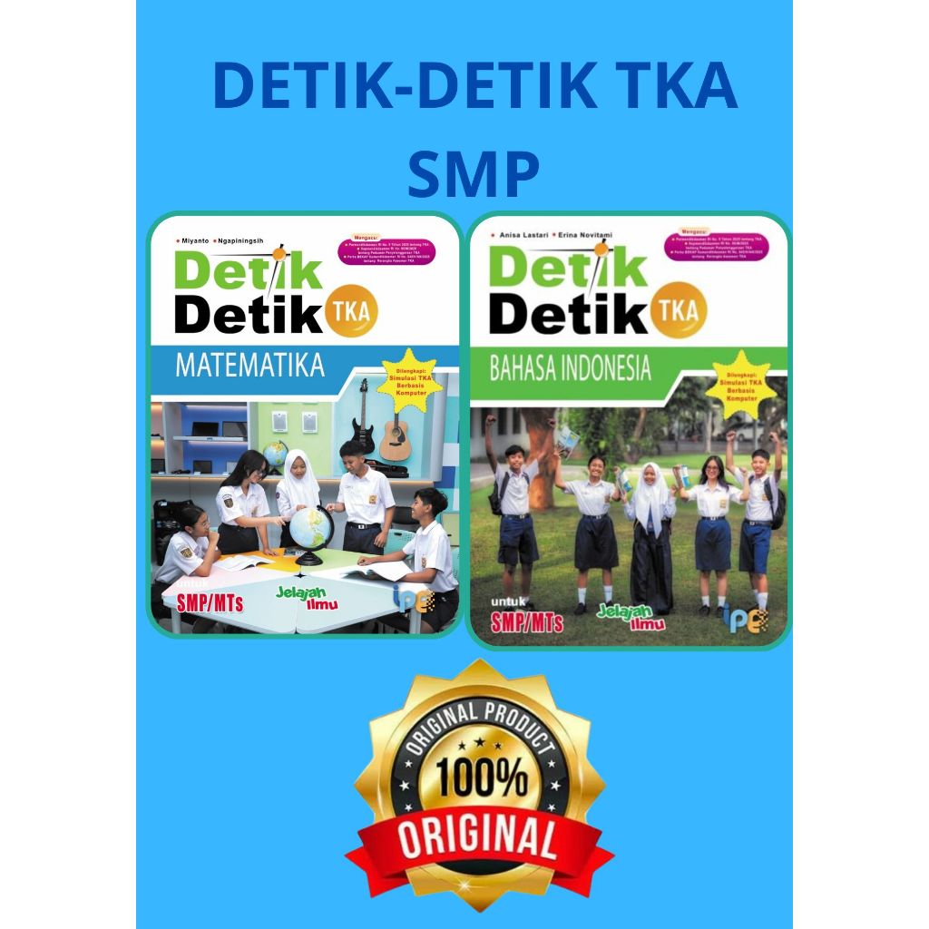 Buku Detik-Detik TKA Bahasa Indonesia  dan Matematika penerbit Intan Pariwara untuk SMP/MTs 2025/202