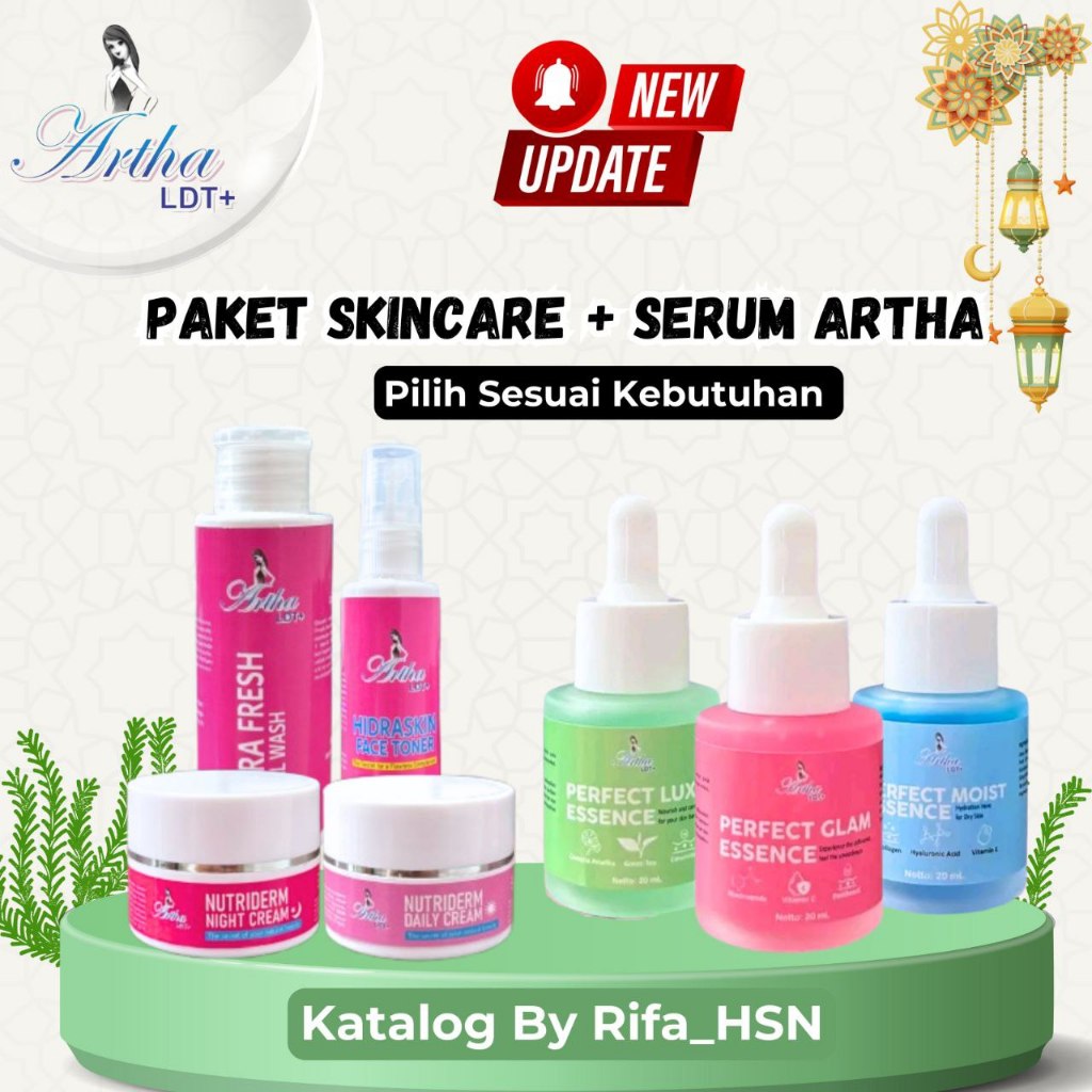 SKINCARE ARTHA PAKET LENGKAP + SERUM ARTHA LDT+ / SKINCARE ARTHA LDT  (Pilih Sesuai Kebutuhan Kulitm