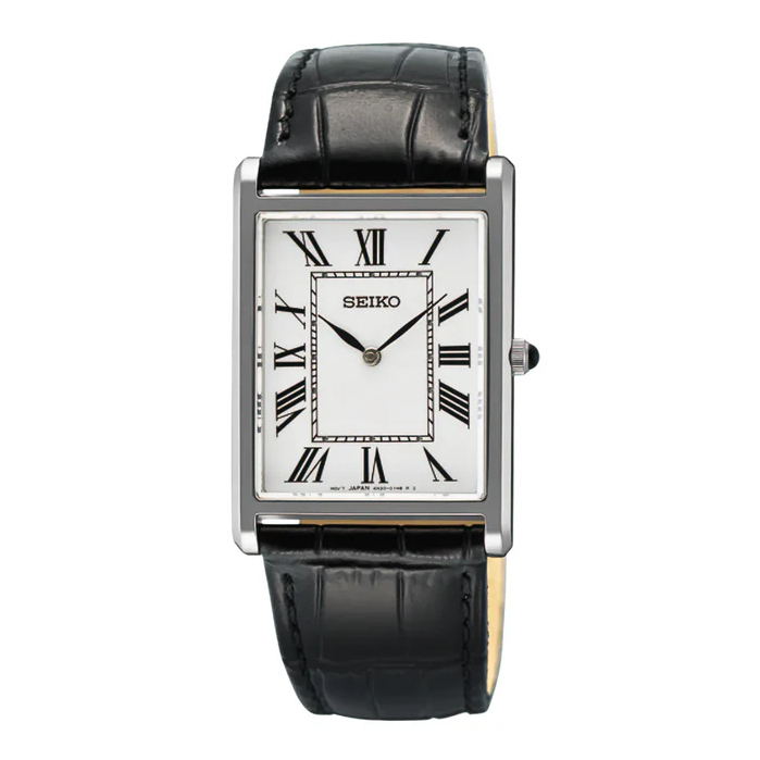 Jam Tangan Pria Seiko SWR103P1 SWR103 Tank White Black Original Resmi