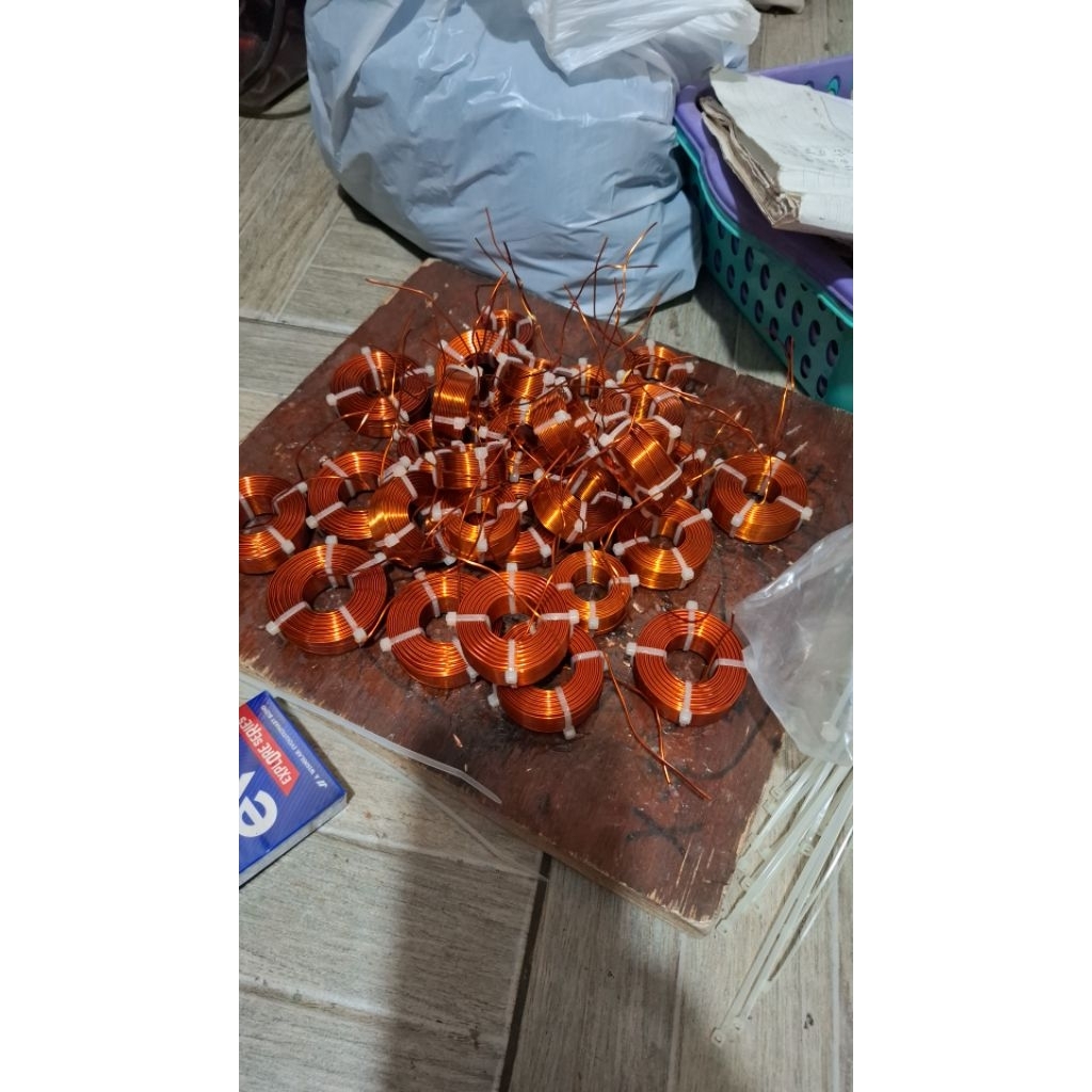 induktor coil lilitan crossover pasif 2mh 0,8mm