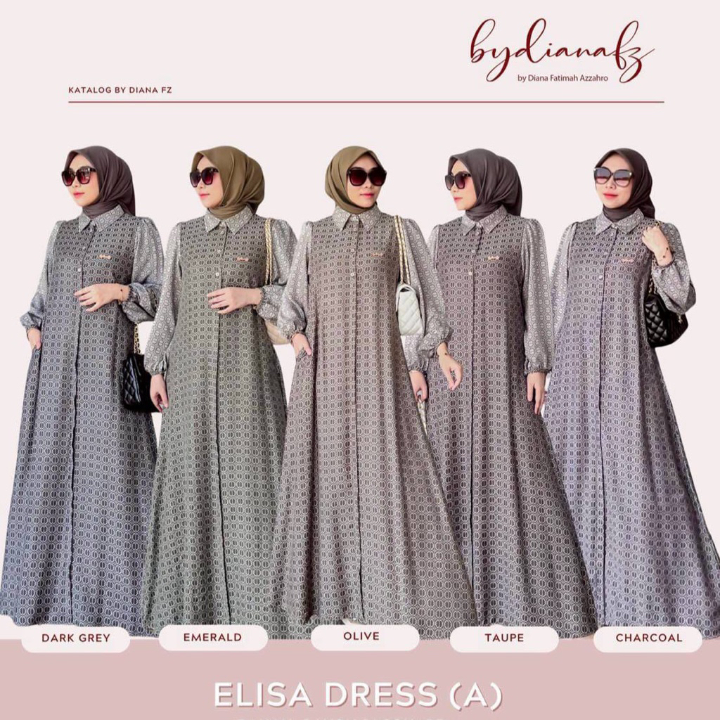 BYDIANAFZ | ELISA DRESS A & B | GAMIS RAYON PREMIUM | GAMIS MUSLIMAH TERBARU