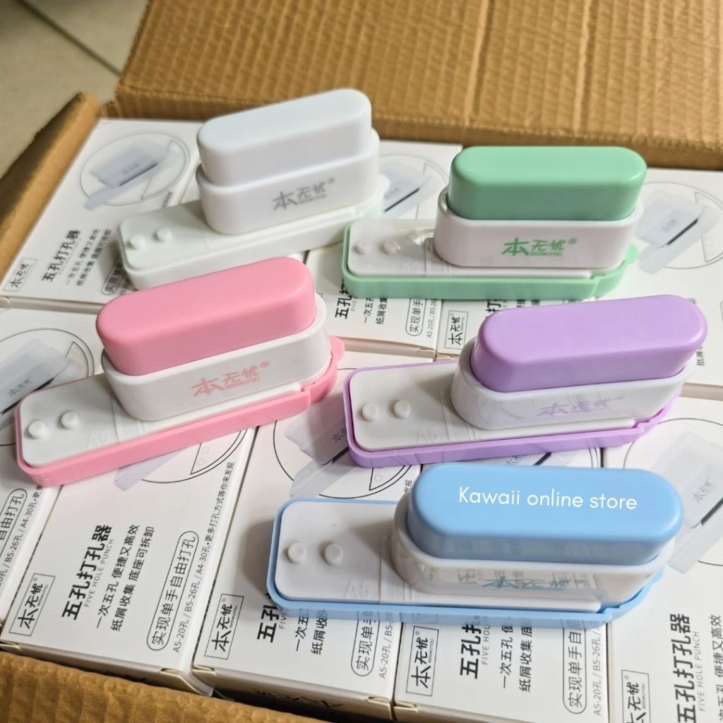 

Pembolong Kertas 5 Lubang Hole Puncher Paper Punch Loose Leaf Binder A5 A4 B5