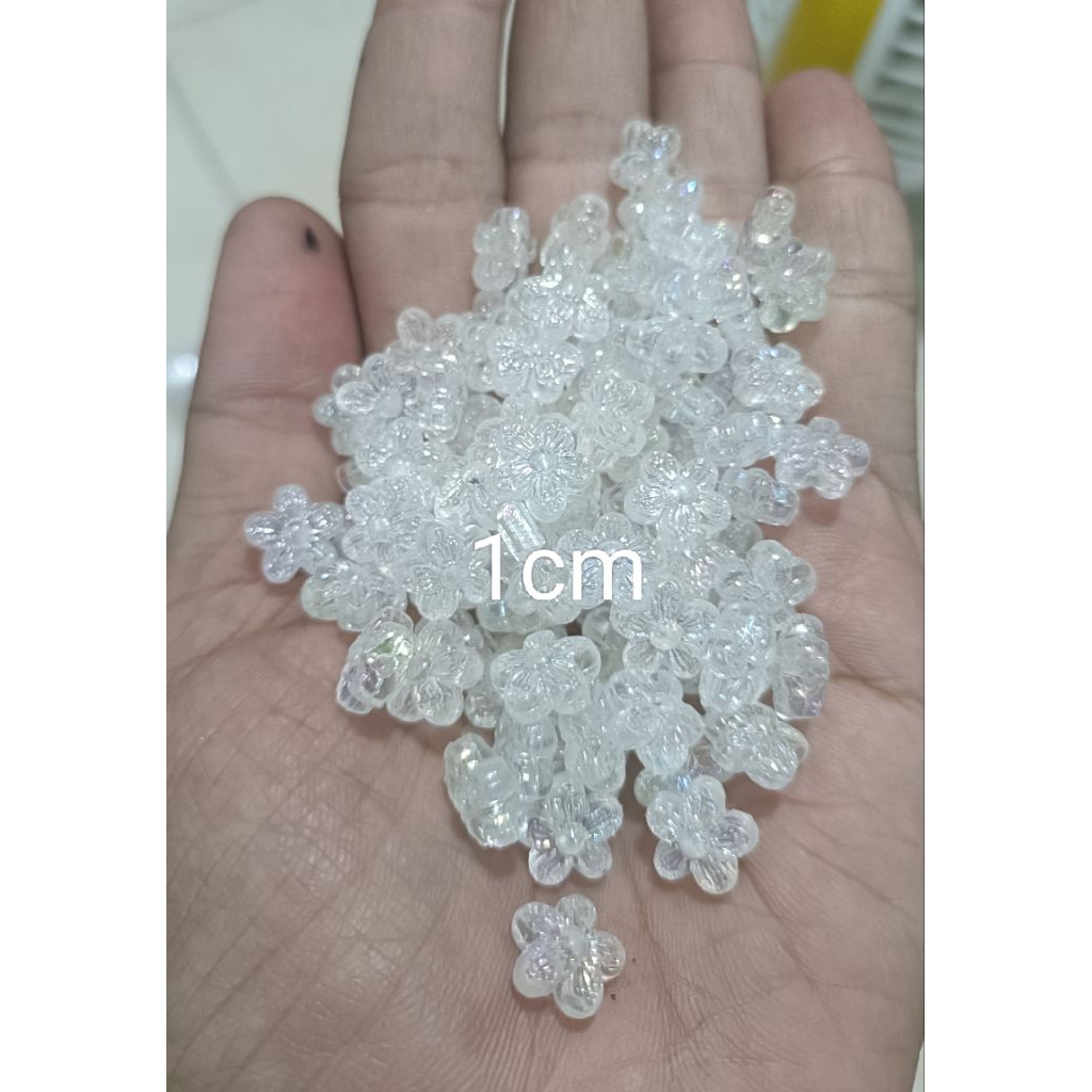 mute manik bunga bening kilap AB ecer 50gram (e)