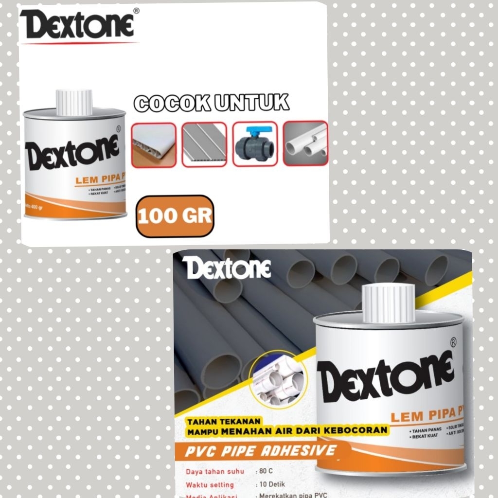 Dextone lem pipa PVC 100 gram,lem pipa,lem PVC  dextone 100 gr