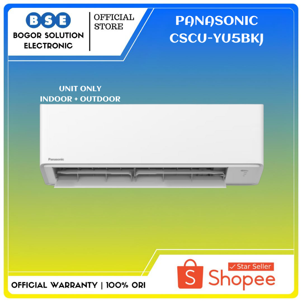 AC Panasonic Standard Inverter 0.5 PK CS/CU-YU5BKJ AC Split Ecolite Panasonic Si-Biru R32 1/2 PK CS-