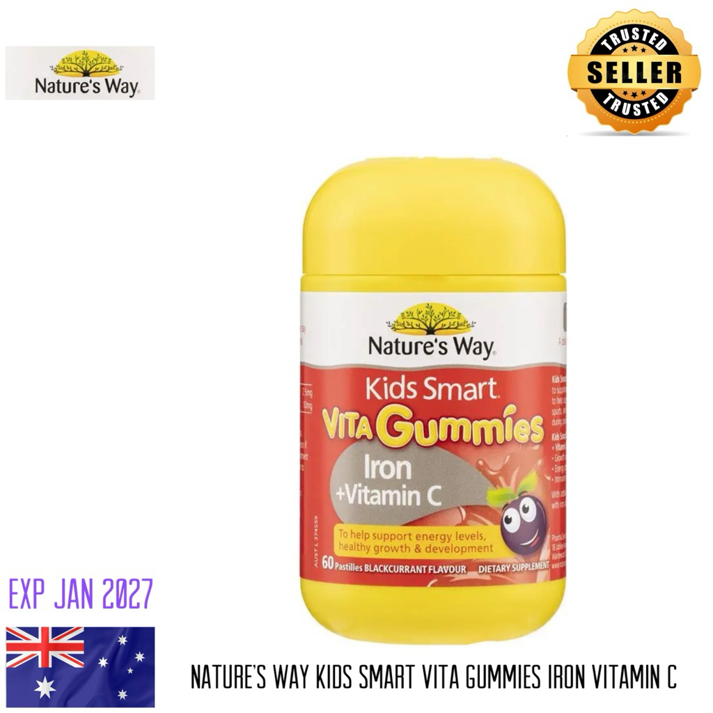 Nature’s way Kids Smart Vita Gummies Iron Vitamin C isi 60 exp Januari 2027 / Vitamin Iron Vitamin C