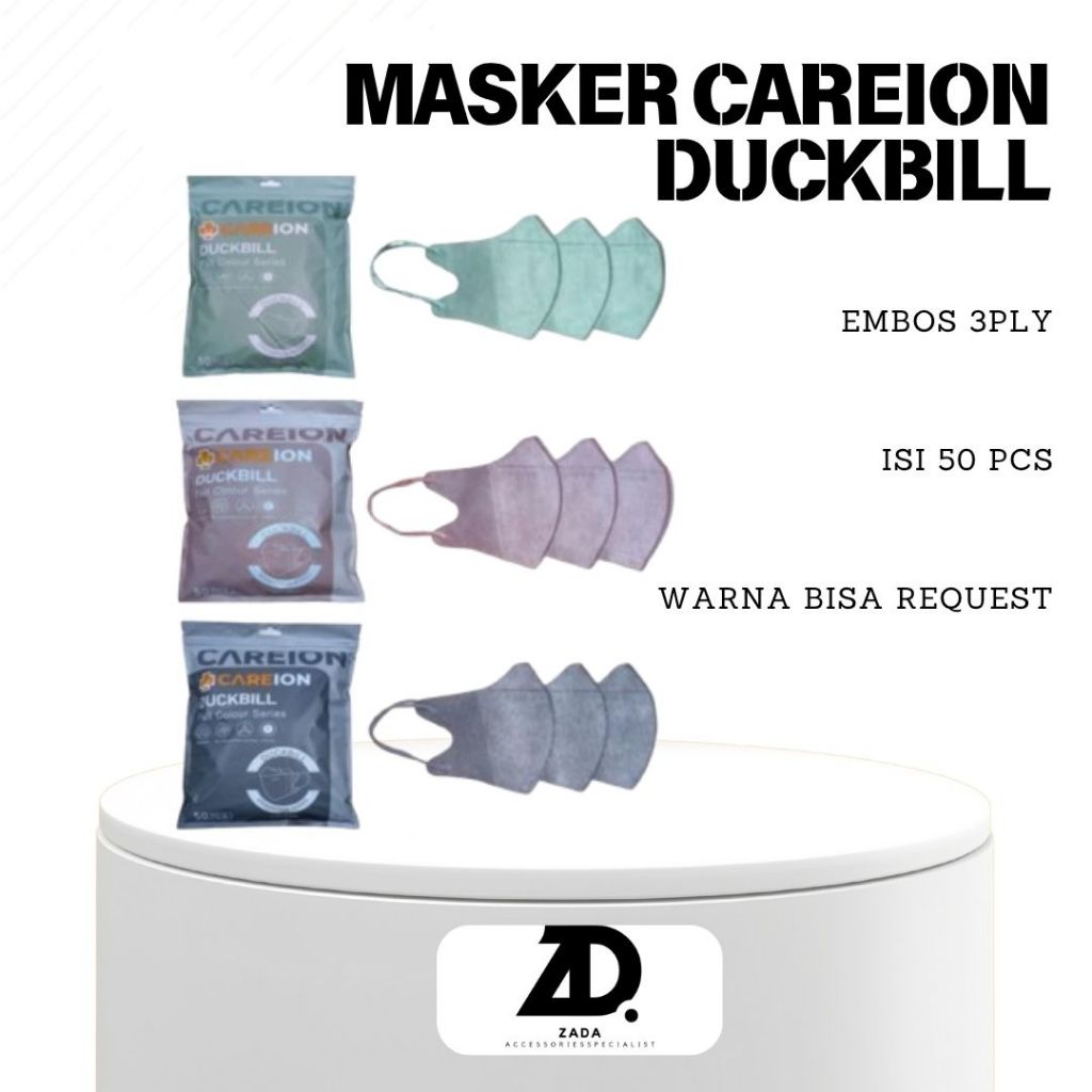 Masker Duckbill Careion 5PLY Duckbill Hybrid Embos Masker Warna  Murah Grais Ongkir Cod