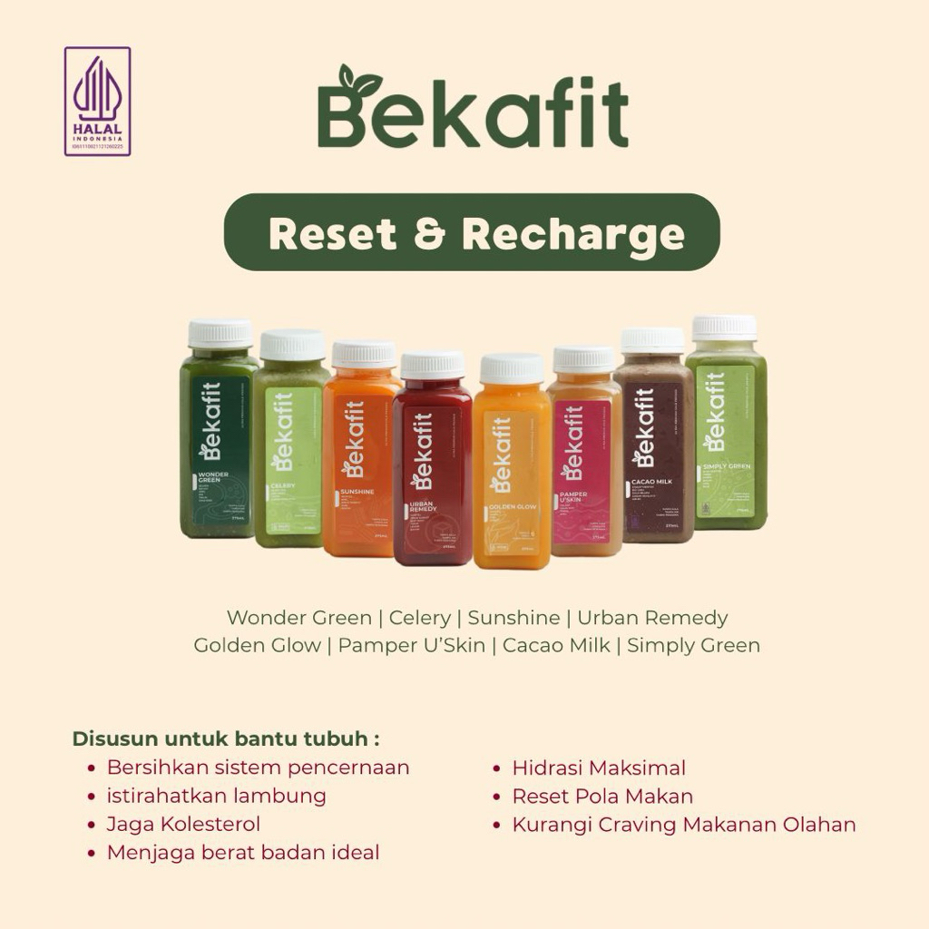 

Bekafit Reset & Recharge Cold Pressed Juice - Jus Sehat Alami
