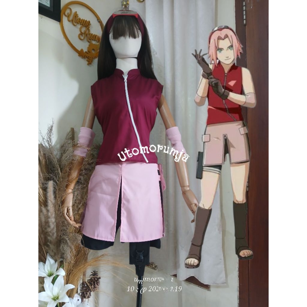 kostum serial Boruto: Naruto the Next Generation Haruno Sakura Gaiden ver Cosplay Costume