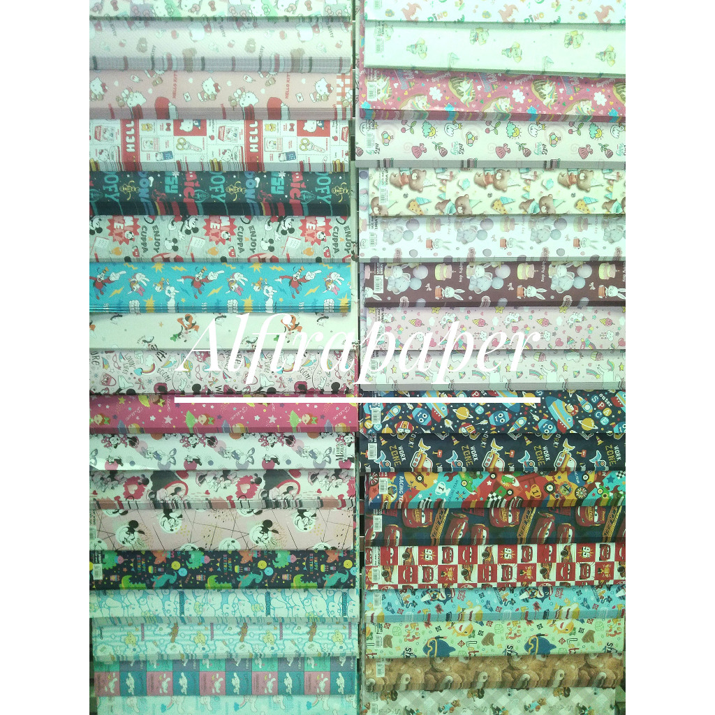 Grosir Kertas Kado Sansan Wawa Doff ukuran standar