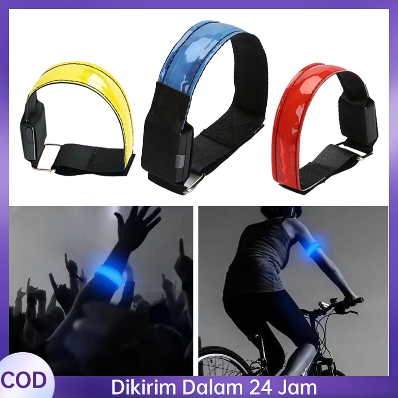 Lampu Running Armband LED Sport Armband Gelang Lengan Safety Belt LED Light Untuk Night Running Bate