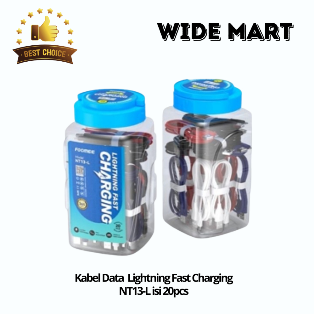 Foomee Data Cable Lightning NT13-L isi 20pcs / Kabel Data Toples Foomee NT13-L