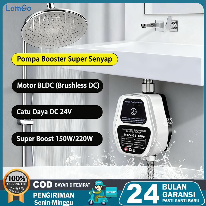 COD Pompa Booster Otomatis 24V 100W/120W/150W - Mesin Pendorong Tekanan Air Tinggi untuk Shower, Ker