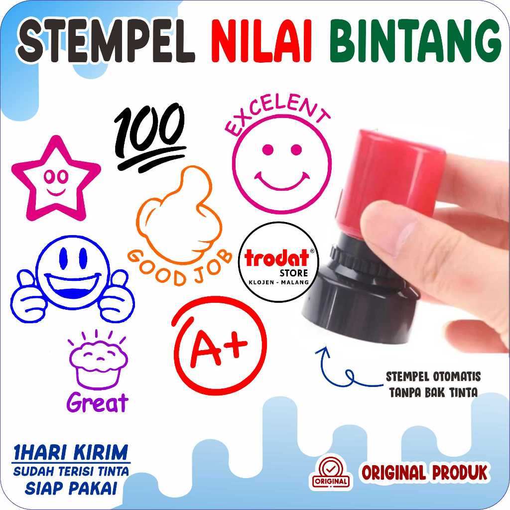 

STEMPEL NILAI GURU LUCU ANAK PAUD/TK/STAMPEL PENILAIAN BINTANG DIAMETER 1.5cm