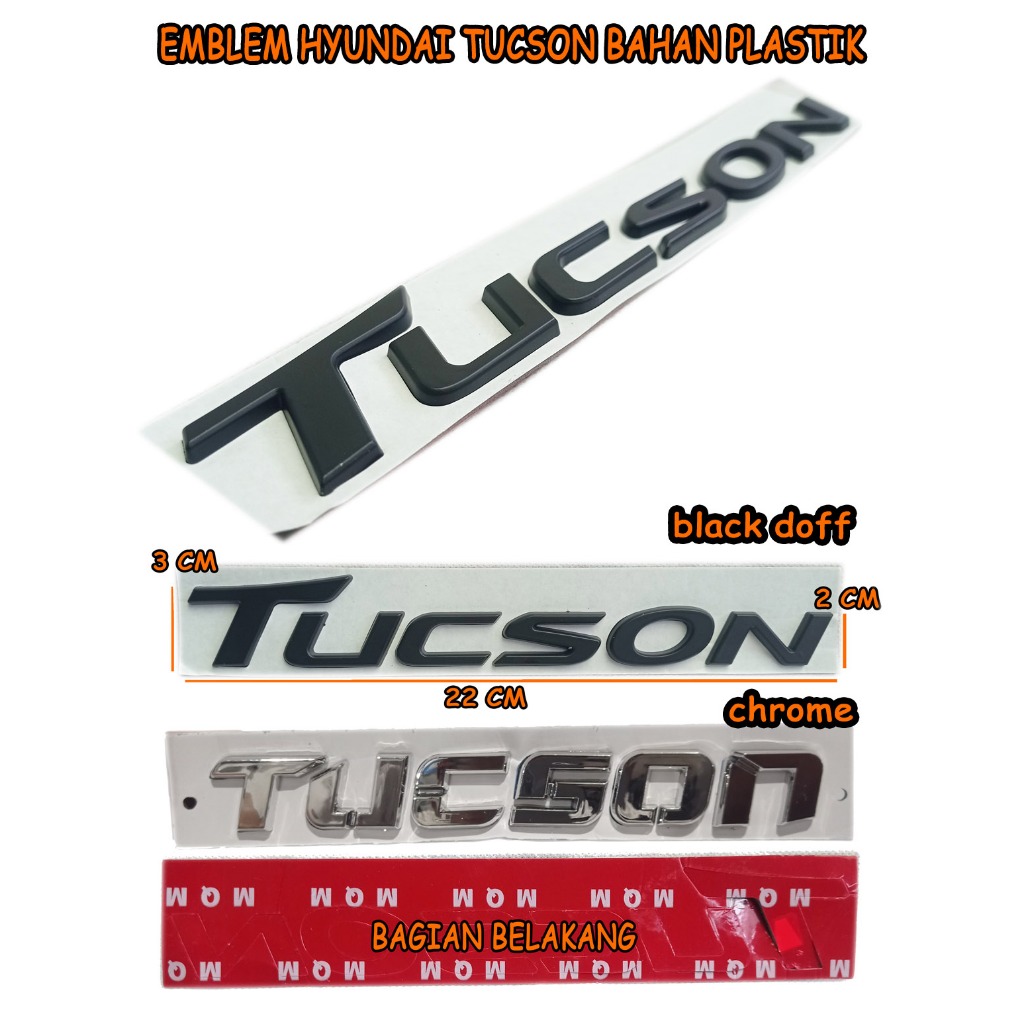 Emblem Hyundai Tucson GRM Hitam Doff dan Chrome