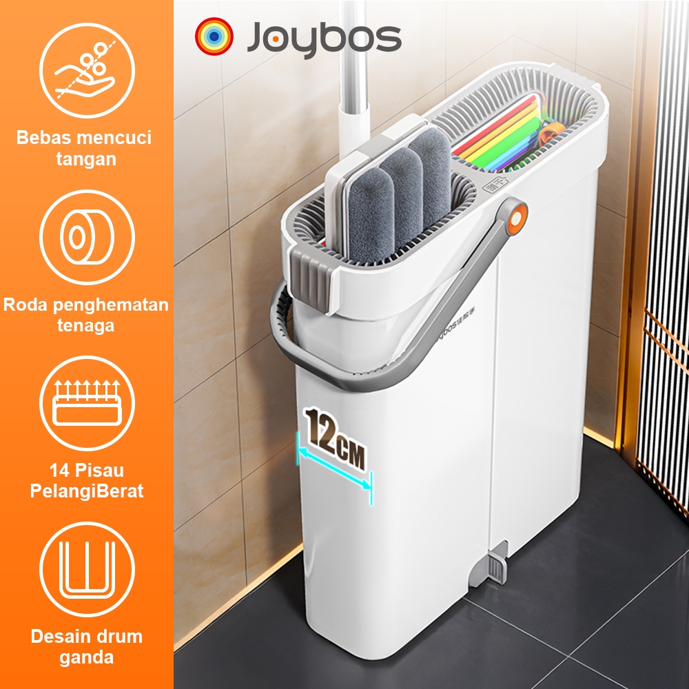 JOYBOS Lantai Mop Pembersihan Flat Mop 4in1 Multifungsi Mop 360 Spin Mop Dengan Bucket Mop RefillPad
