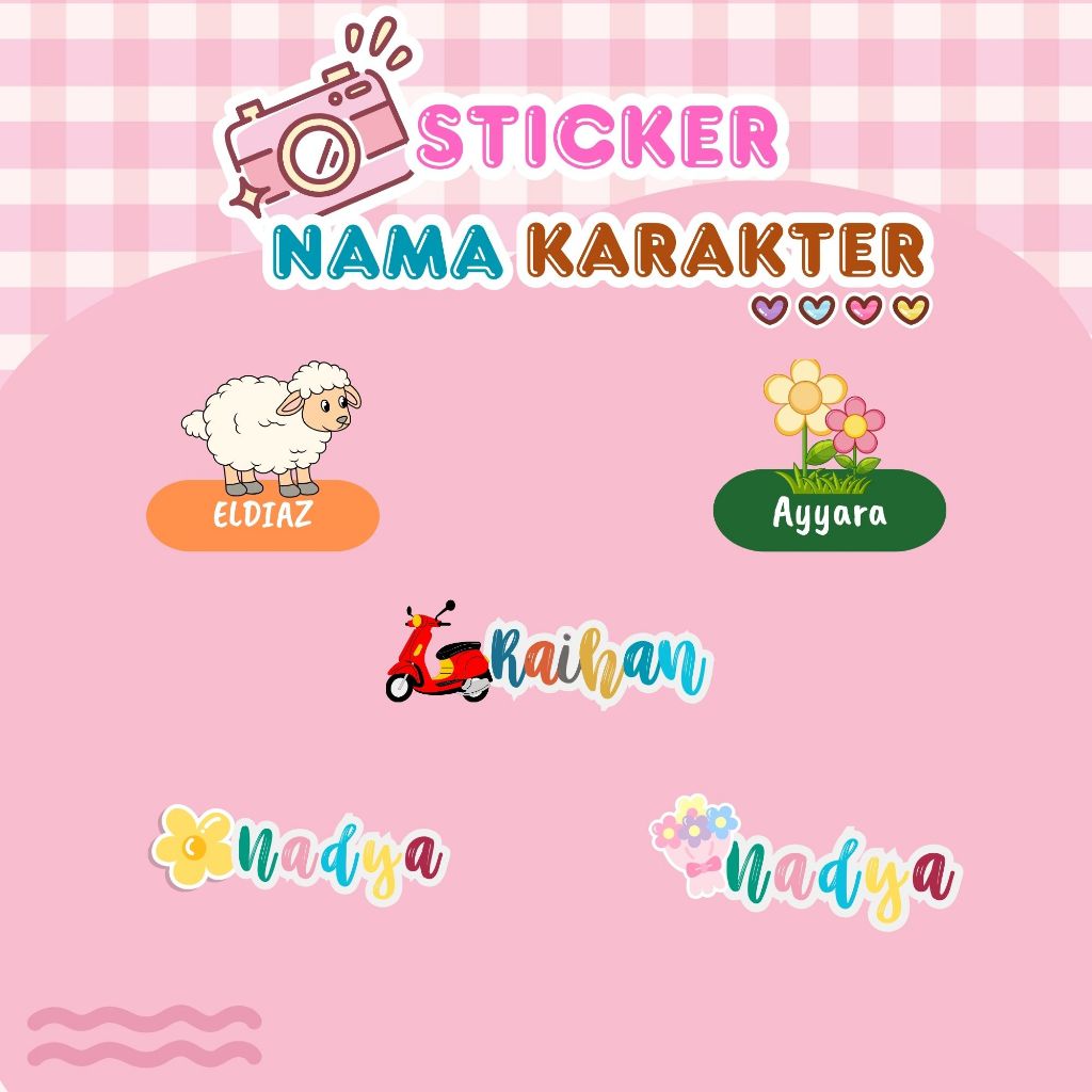 

LABEL STICKER NAMA KARAKTER ANTI AIR WATERPROF STICKER NAMA