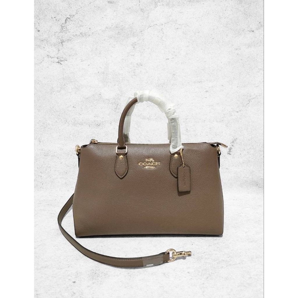 Coach CR156 Georgia Satchel Leather Dark Stone